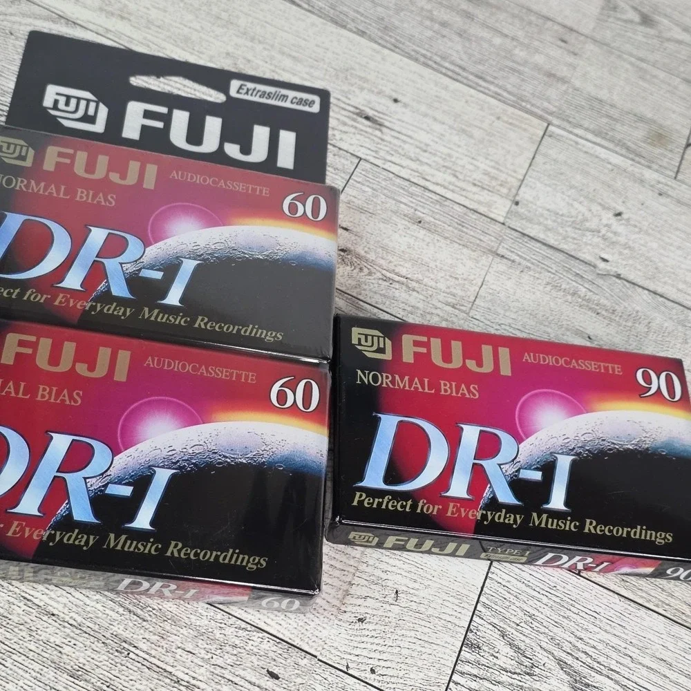 Lot Fuji DR-I 2 Pack 60 Min 1 90 Min Cassette Tape Type 1 Normal Bias Sealed NOS